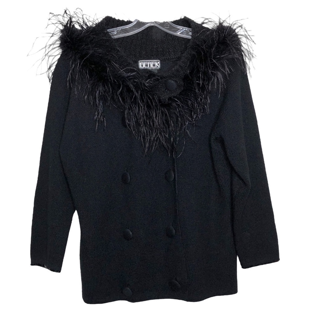 New - BEREK by TAKAKO SAKON - Black Wool Blend Maximalist Sweater - Size Large